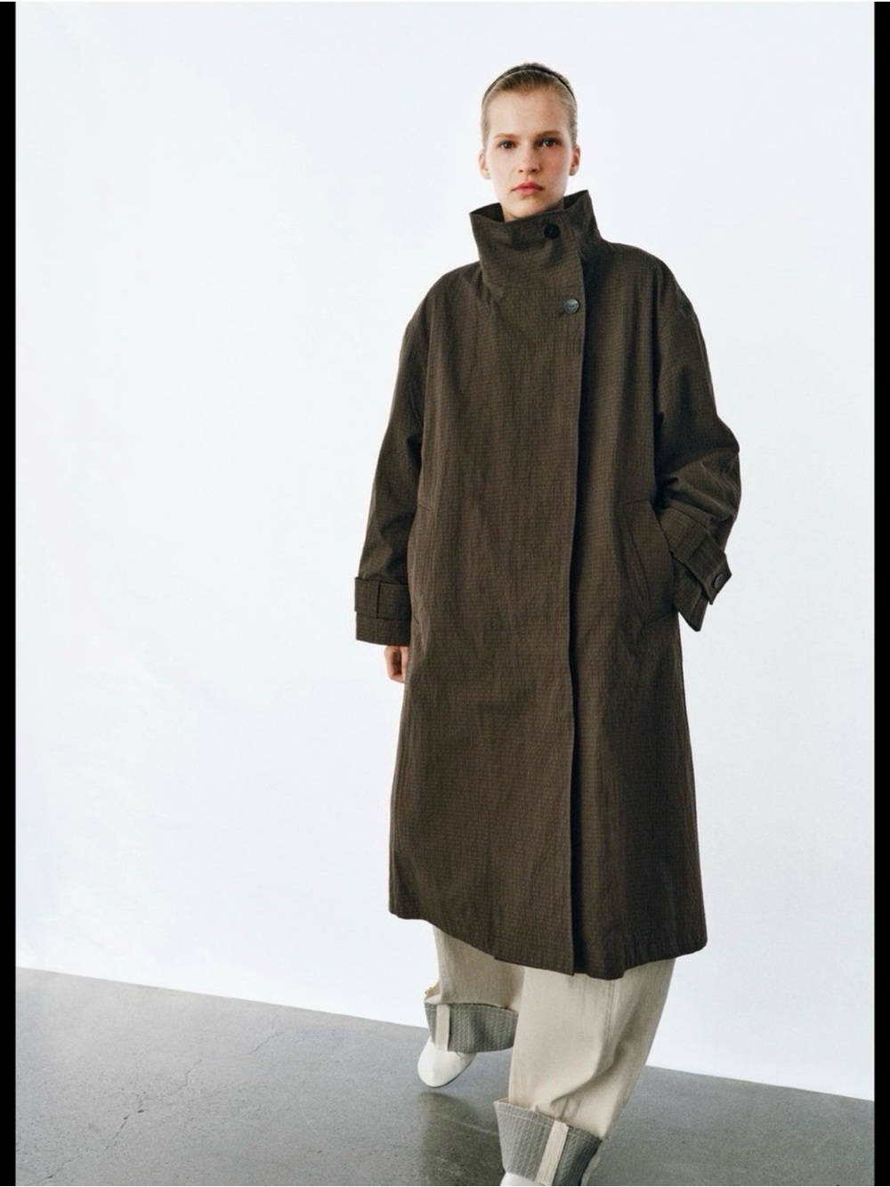 ZARA ZW Collection Plaid Trench Coat NWT❗️